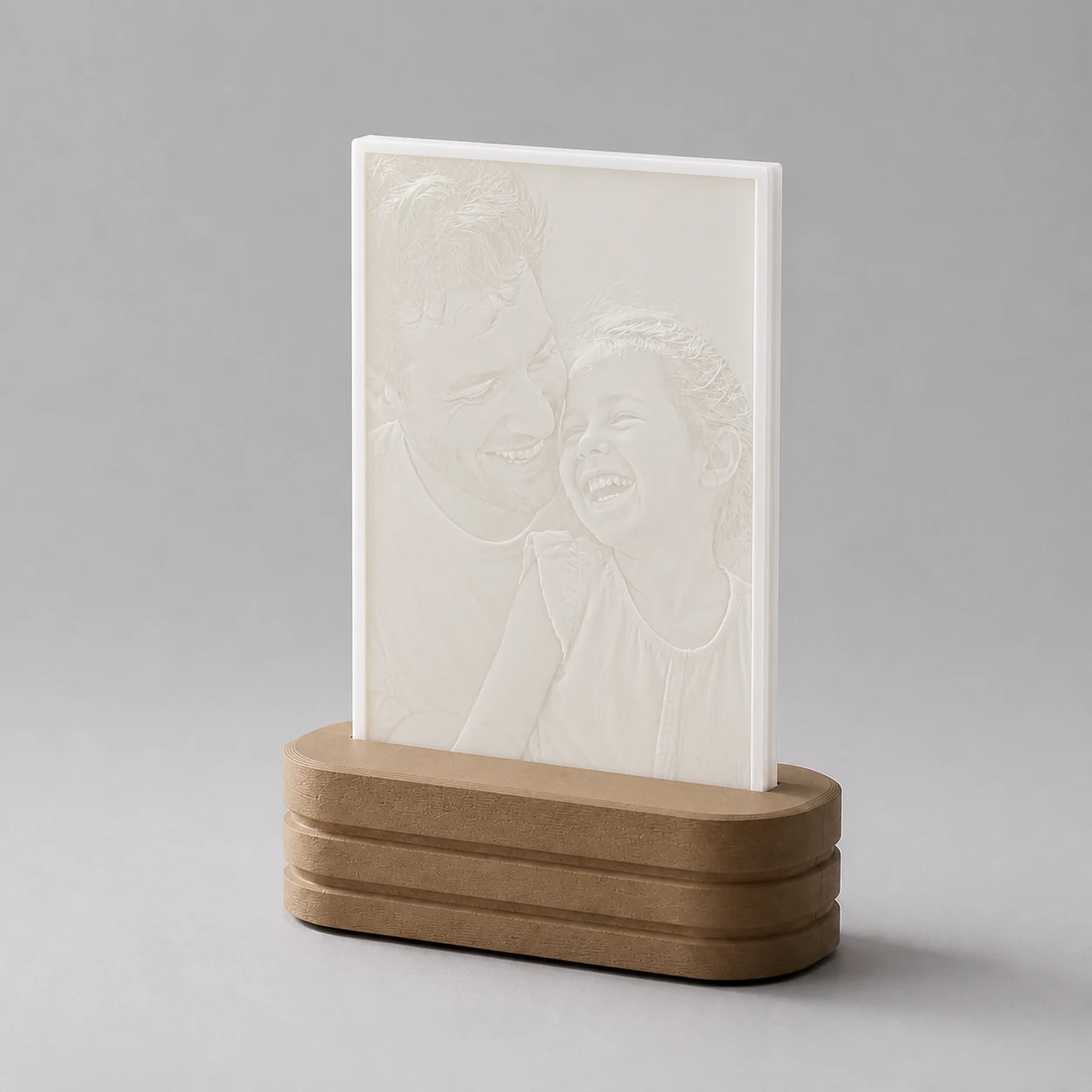 The same Photo Light unlit, showing the subtle ivory variable-thickness relief.